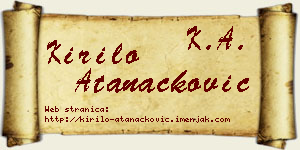 Kirilo Atanacković vizit kartica